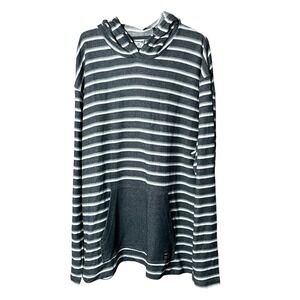 Hurley Mens Striped Hoodie Pullover Long Sleeve Casual Pocket Size XXL